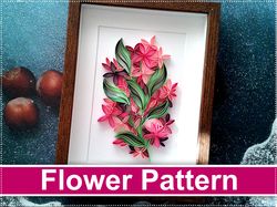 Quilling floral design templates, Paper quilling patterns, flower pattern pdf