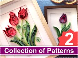 Quilling flowers tulips pattern, Tulips template Quilling, Paper quilling art, Quilling Design floral cards