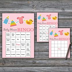 Baby toys Baby Shower Bingo Cards,Girls Baby Shower Bingo Games,Printable Baby Shower Bingo Cards--316