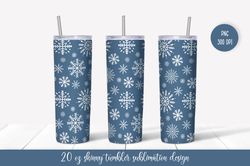 Blue winter tumbler sublimation wrap. Christmas tumbler