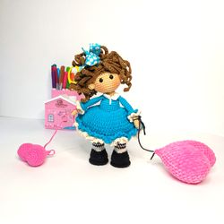 Crochet doll pattern PDF in English Amigurumi heart ornament Valentines day gift DIY