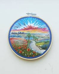 Embroidered picture "Forget-me-nots"