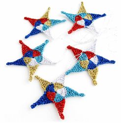 Crochet Pattern Christmas Star Ornament, PDF file digital download.
