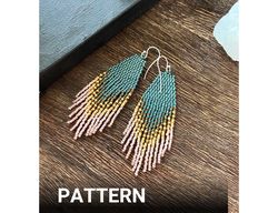 Earrings pattern - Brick stitch - seed bead pattern - bead weaving - instant download - Native feather bead pattern