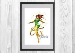 Jean Grey Marvel Superhero Art Print Digital Files decor nursery room watercolor