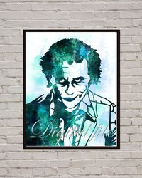 Joker DC Comics Superhero Art Print Digital Files decor nursery room watercolor