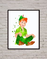 Peter Pan Disney Set Art Print Digital Files nursery room watercolor