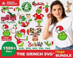 Grinch SVG Cut Files, The Grinch SVG, Grinch Clipart Bundle, SVG & PNG Files for Cricut & Silhouette