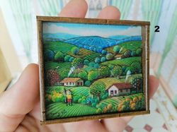 miniature paintings for the dollhouse. handmade.