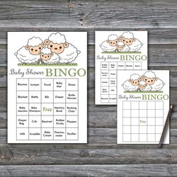 Cute Lambs Baby Shower Bingo Cards,Lamb Baby Shower Bingo Games,Printable Baby Shower Bingo Cards--307