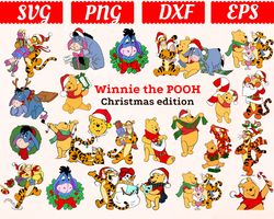 Digital Download, Winnie the Pooh svg, Winnie the Pooh christmas svg, Winnie the Pooh clipart