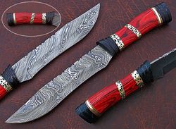 Damascus Hunting Knife, Damascus Fixed Blade Knife, Damascus Gut Hook Knife, Damascus Ka bar Knife Hand Made Knives Gift