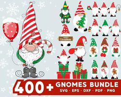 Gnomes SVG Files, Christmas SVG Cut Files, Gnomes Clipart Bundle, SVG & PNG Files for Cricut & Silhouette
