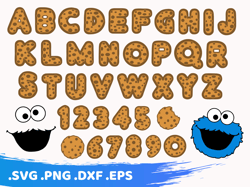 Digital Download, Cookie Monster svg, Cookie Monster font, Cookie Monster alphabet