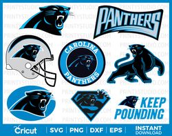 Panthers SVG Cut Files, Carolina Panthers Logo SVG, Panthers Clipart, NFL Football Team SVG & PNG Cricut / Silhouette