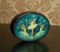 Swan Lake ballet lacquer box ballerinas custom MADE TO ORDER art