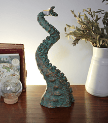 Spiral Octopus, Kraken Tentacle, Cthulhu mythos inspired Candleholder, Steampunk vintage statuette