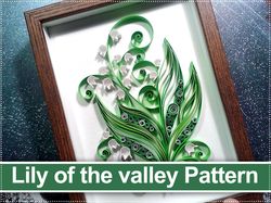 Quilling Lily of the valley pattern, Flower Lily of the valley template, Flowers template, Paper art, Papercraft
