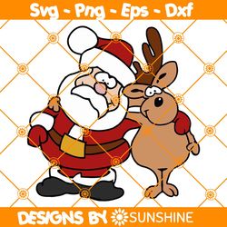 Santa And Reindeer Svg, Christmas Svg, Santa Claus Svg, Santa Cartoon Christmas Svg, Christmas Gift for Kids Svg