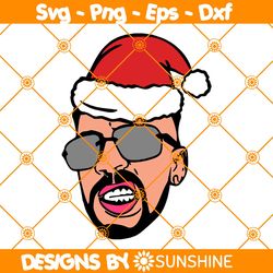 Bad Bunny With Christmas Hat SVG, Bad Bunnny Christmas SVG, Funny Xmas SVG, Christmas svg, File for Cricut