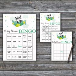 Baby panda Baby Shower Bingo Cards,Baby panda Baby Shower Bingo Games,Printable Baby Shower Bingo Cards--301