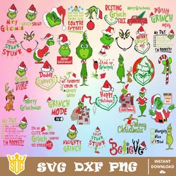The Grinch Bundle SVG, Grinch SVG Bundle, Grinch Christmas Svg, Clipart, File for Cricut & Silhouette, Digital File