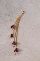 Dark red gold floral hair pin set, Burgundy flower for wedding hairstyle