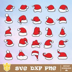 Santa Hat SVG, Christmas Hat Svg, Christmas Svg, Santa Hat Christmas Bundle, Xmas Clipart, Holiday SVG, Digital Download