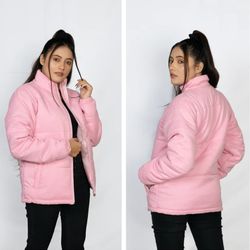 Puffer Jacket Women Baby Pink Boxy