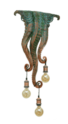 Octopus, Antique copper gold Tentacle, Cthulhu mythos Fantasy Gift Idea, Steampunk vintage designer octopus chandelier,