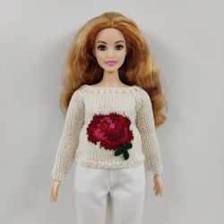 Barbie doll clothes rose sweater