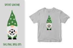 Sport gnome holding soccer ball SVG