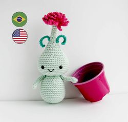 Crochet Pattern Flower Toy Colchicum Bulb Doll. DIY Amigurumi Crochet Pattern, PDF file digital download.