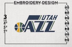 Utah Jazz Basketball Embroidery Design, Utah Jazz Logo NBA Embroidery files, NBA All Star, Machine Embroidery Designs
