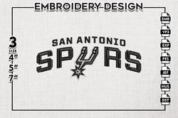 San Antonio Spurs Basketball Embroidery Design, San Antonio Spurs Logo NBA Embroidery files, Machine embroidery designs