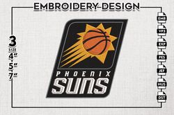 Phoenix Suns Embroidery Design, Phoenix Suns Logo NBA Embroidery file, NBA, Machine embroidery designs, Digital Download
