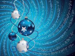 Blue and silver Christmas balls design