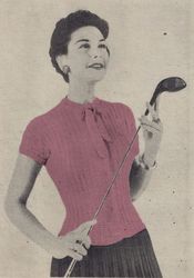 Vintage Knitting Pattern 163 Lie Neck Blouse Women Jacket Summer