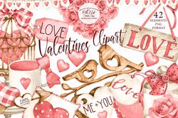 Valentine's Day Clip Art. Digital Clipart, Hand Drawn Graphics, Digital Download. OliArtStudioShop
