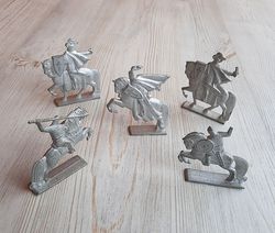 Soviet tin soldiers toys medieval Ice Battle Russian & Teutonic knights