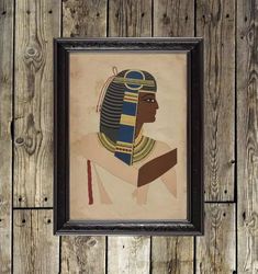 pharaoh. egyptian art print. 673 h.