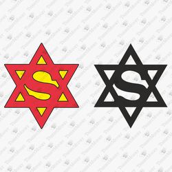 Super Jew Jewish Judaism Humorous Star Of David Superman SVG Cut File