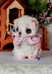 Kitten Una cat, kitten, fur cat, white kitten, fur cat, fluffy doll, soft doll, fur doll, big eyes, fantasy creature,