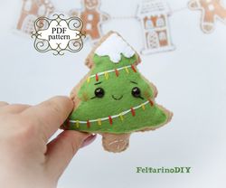 Christmas tree felt pattern, Felt gingerbread tree pattern, Christmas ornaments patterns, Felt toy pattern