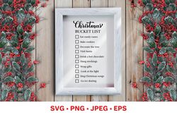 Christmas bucket list SVG. Christmas sign. Holidays planner