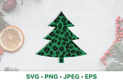 Christmas tree made of leopard pattern. SVG, sublimation