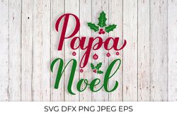 Papa Noel calligraphy hand lettering. Santa Claus in Spanish SVG cut file