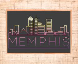 Memphis cross stitch pattern City cross stitch Easy embroidery USA cross stitch Instant download Counted cross stitch