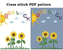Sunflowers Embroidery, Rainbow Embroidery, Easy Floral Cross Stitch Pattern PDF, Beginner Embroidery, Sunflower Decor
