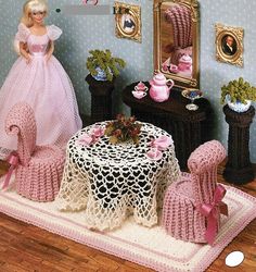 Digital | Crochet furniture for Barbie dolls | Crochet patterns | Toy for girls |  | Vintage knitting | PDF sample